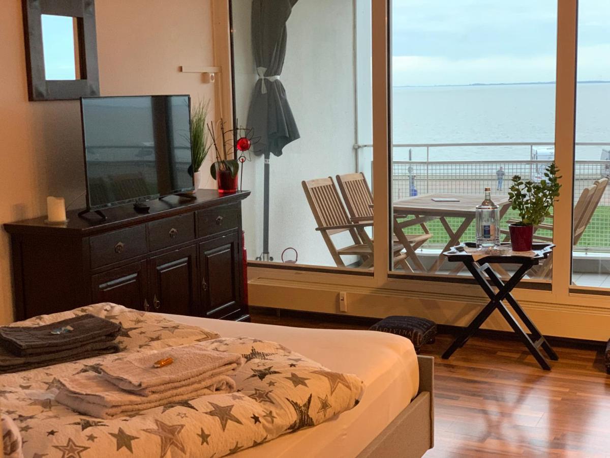 Studio mit Meerblick und großer Loggia - Direktzugang zur Nordsee Wilhelmshaven Exterior foto